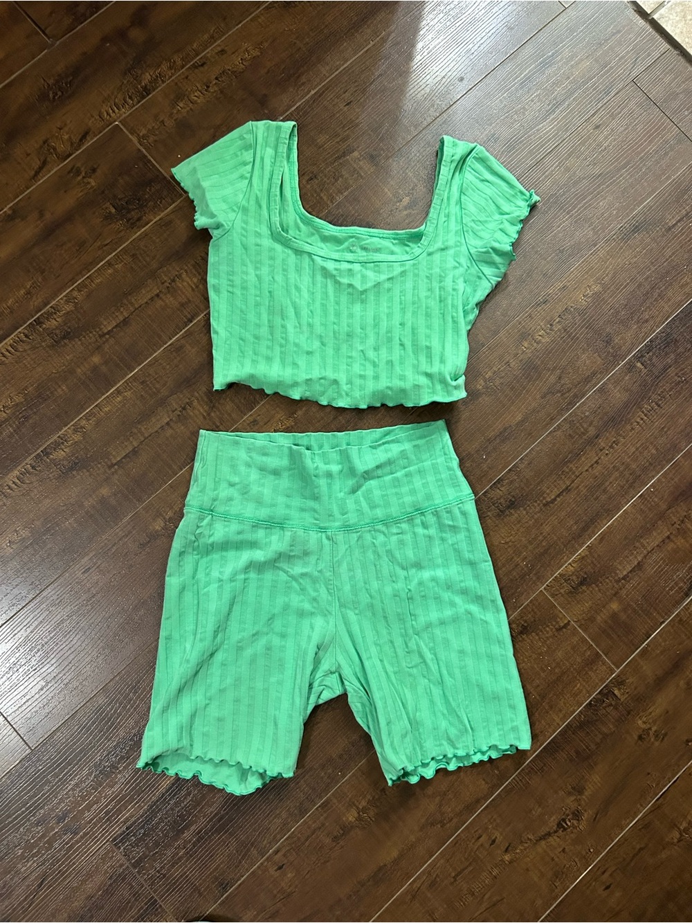 Old Navy Mint Green Ribbed Square-Neck Crop Top